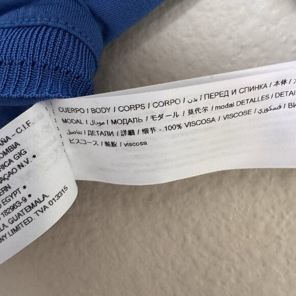 Adolfo Dominguez Bright Blue Scoop Neck Shirt Top Size Small Oversized - Picture 5 of 6